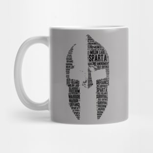 Spartan Helm word cloud Mug